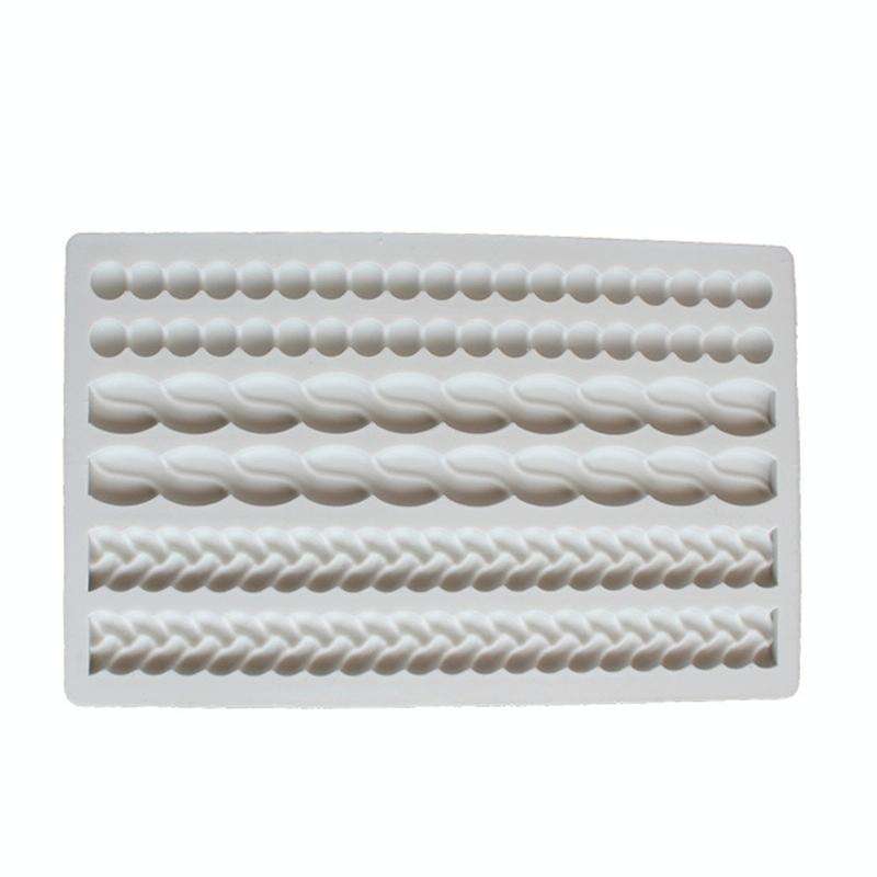 Pearl Twist Braided Fondant Cake Silicone Mold(Grey)