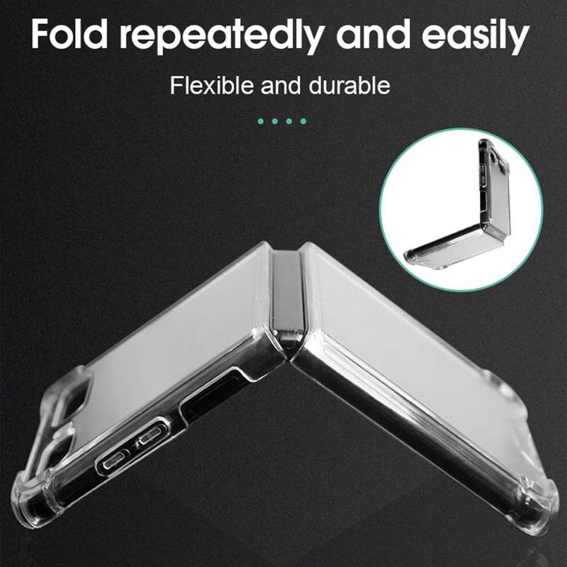 For Samsung Galaxy Z Flip / Galaxy Z Flip 5G Four-corner Airbag Shockproof Phone Case(Transparent)