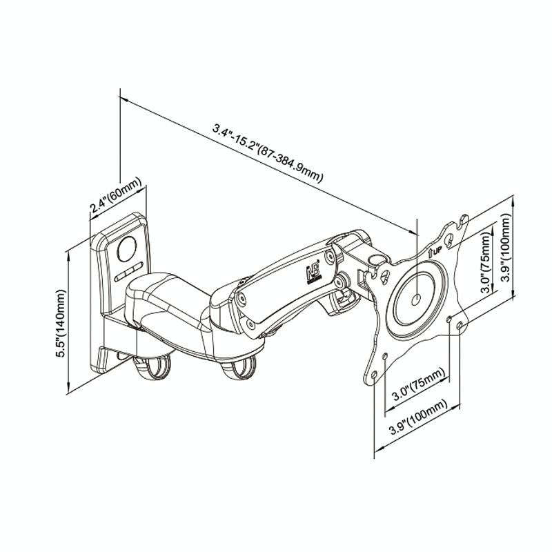 NORTH BAYOU Universal Telescopic Rotating Lifting Monitor Bracket, Model: F150 (Silver)