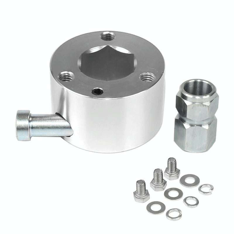 Universal Aluminum Car Steering Wheel Quick Release Disconnect Hub 3/4 inch Shaft Size(Silver)