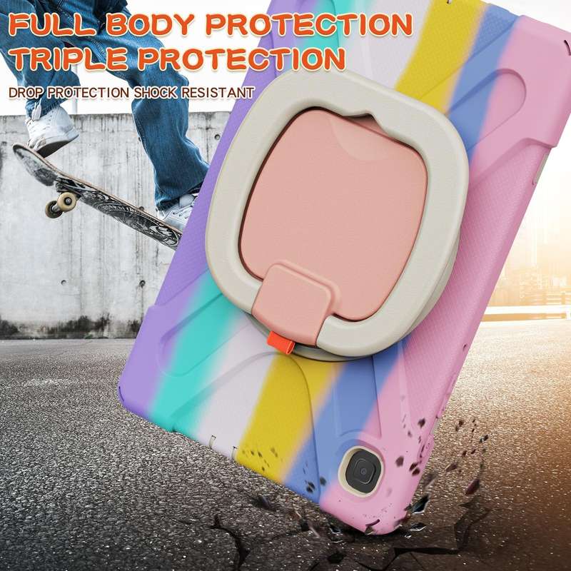 For Samsung Galaxy Tab S6 Lite P610 Silicone + PC Protective Case with Holder & Shoulder Strap(Co...