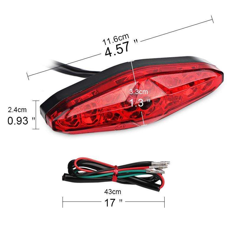 2 PCS KC-WD-NEW-3X Motorcycle LED Brake Light Running Lamp (Transparent Black)