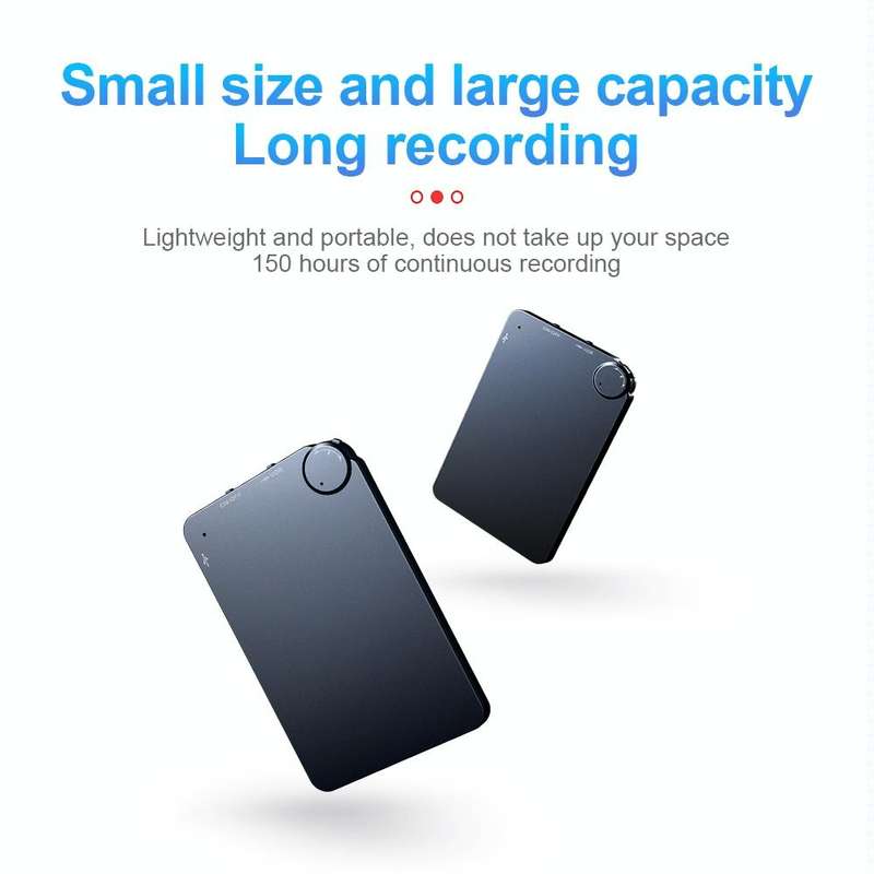 K2 Portable Ultra-thin Card Voice Recorder, Capacity:4GB(Black)