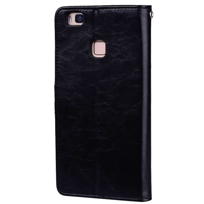 For Huawei P9 Lite Business Style Oil Wax Texture Horizontal Flip Leather Case with Holder & Card...
