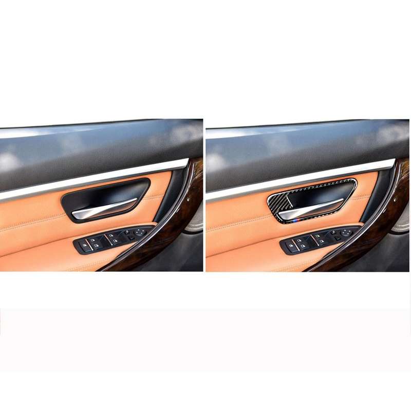 Three Color Carbon Fiber Car Door Bowl Decorative Sticker for BMW F30 2013-2018 / F34 2013-2017