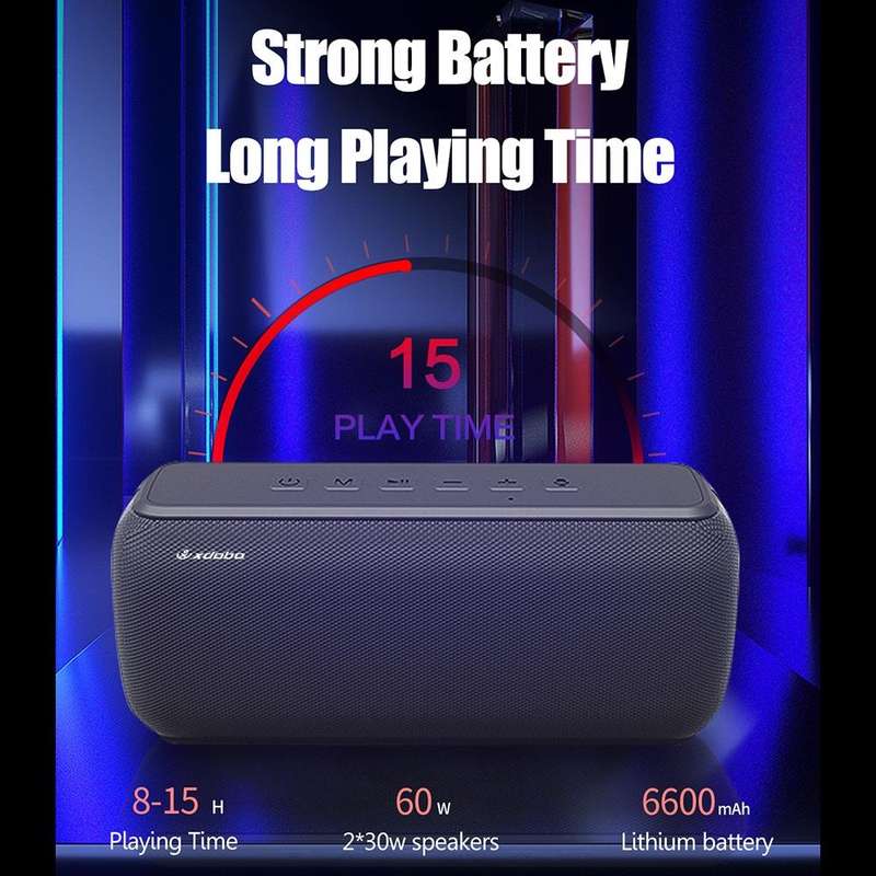 XDOBO X8 60W Wireless Bluetooth Speaker Outdoor Subwoofer Support TWS & TF Card (Black)