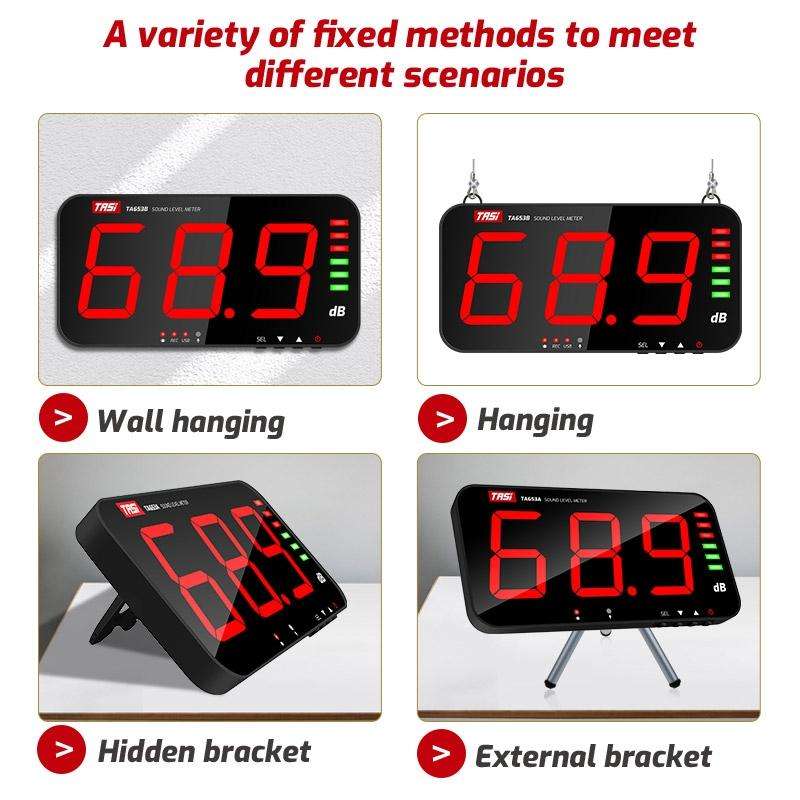TASI TA653B Large-Screen Noise Meter Wall-Mounted Decibel Meter