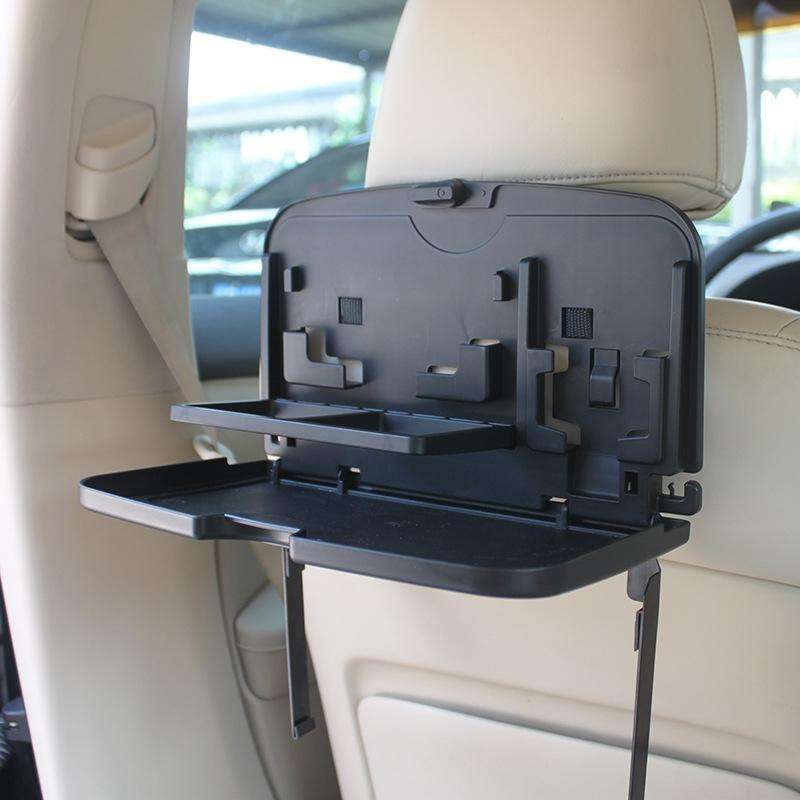 Car Seat Back Sundries And Beverage Storage Tray(Black)