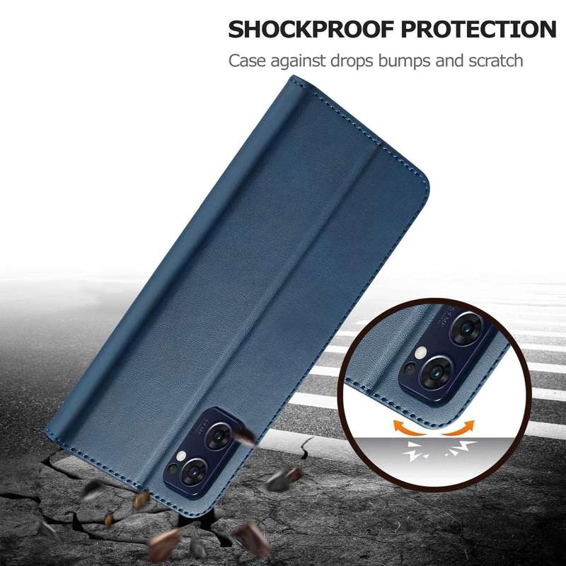 For OPPO A77 5G / A97 5G / Realme V23 LC.IMEEKE Calf Texture Leather Phone Case(Blue)