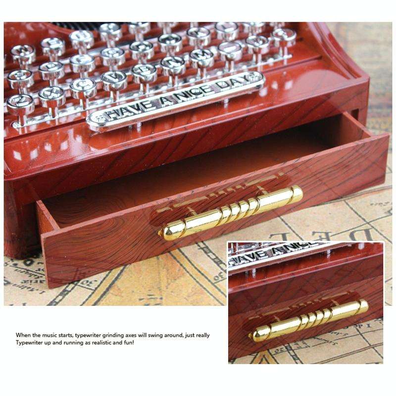 Birthday Girlfriend Retro Creative Teacher Day Typewriter Music Box