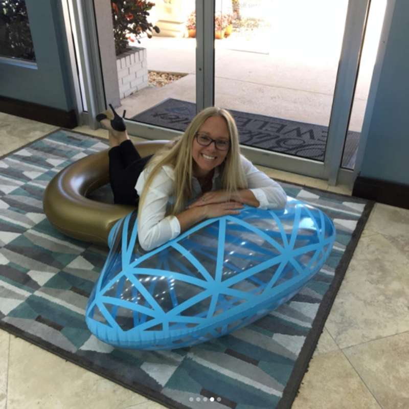 Water Fun Inflatable Diamond Ring Shaped Pool Lounge Swimming Ring Floating Raft Floats, Size: 14...
