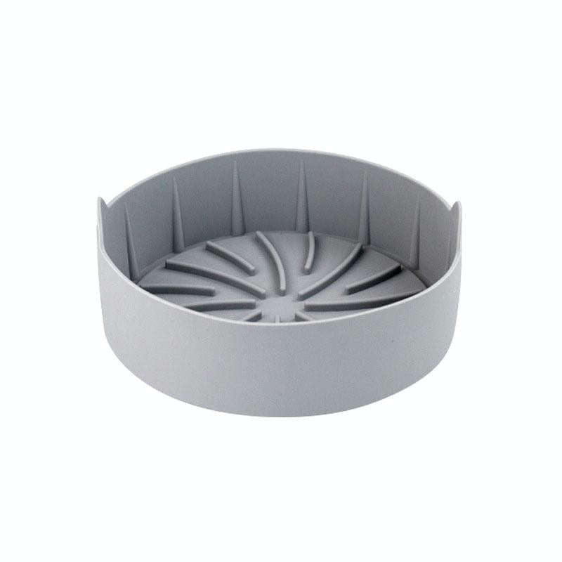 Air Fryer Silicone Grill Pan Accessories, Size: Round 16 cm(Gray)