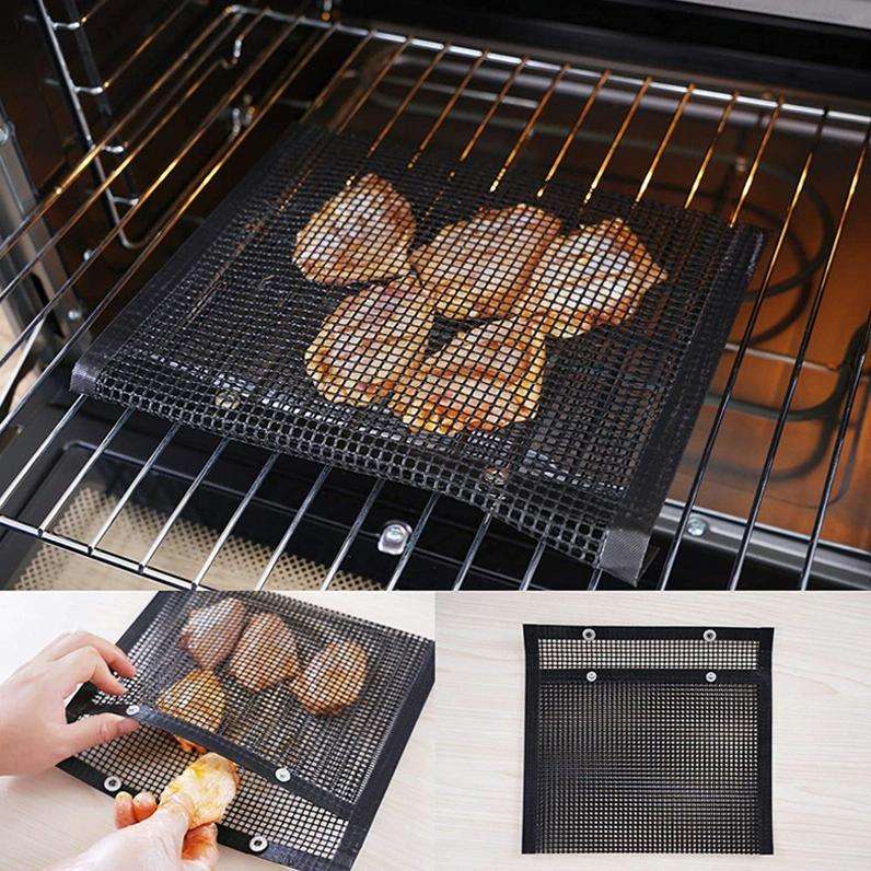 Vc005 BBQ Non-Stick Mesh Grilling Bag, Size: Black (24 x 14cm)
