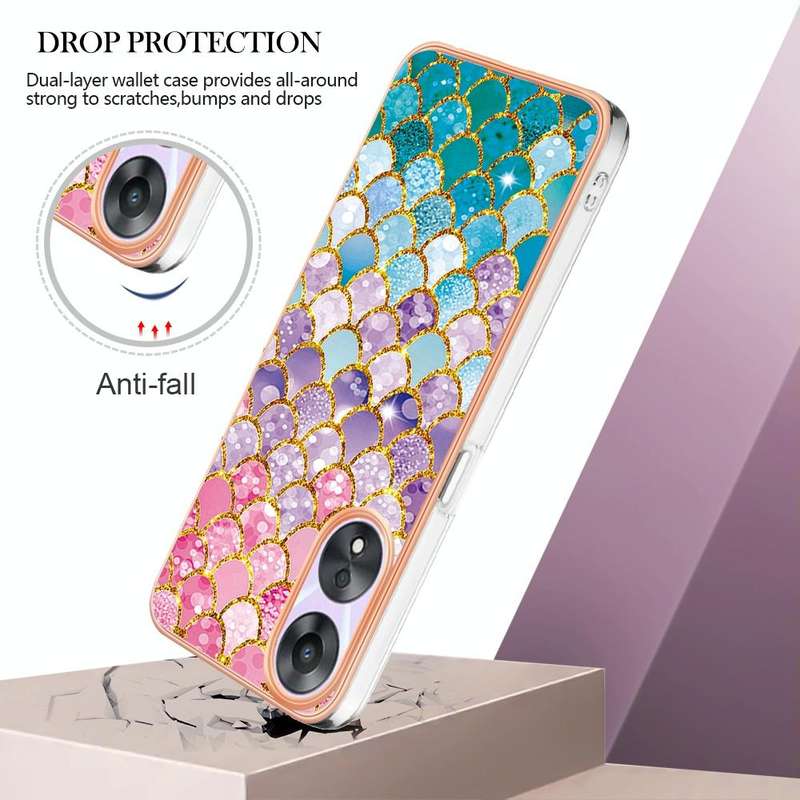 For OPPO A78/A58 Electroplating IMD TPU Phone Case(Colorful Scales)