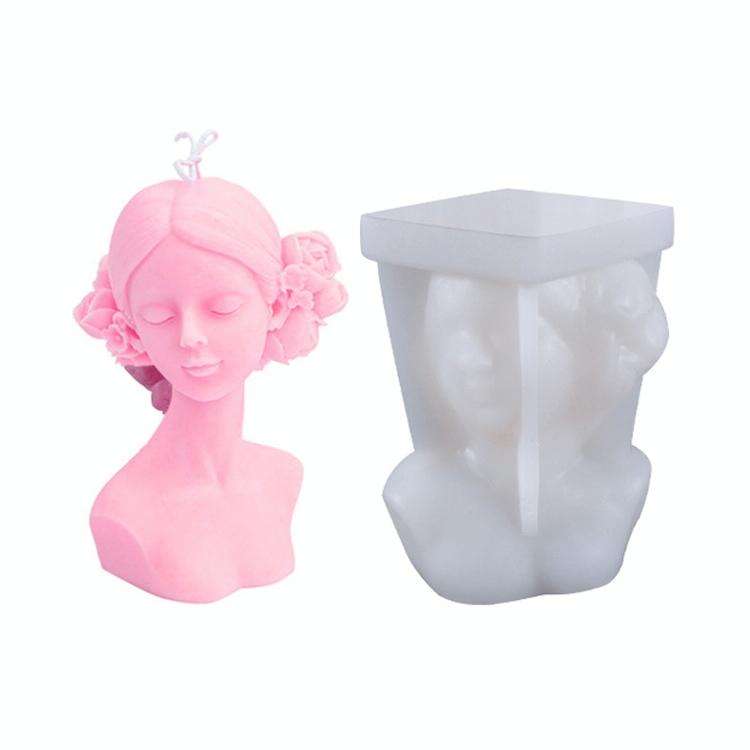 Aromatherapy Plaster Mold Rose Beauty Candle Silicone Mold, Style: Close Eyes