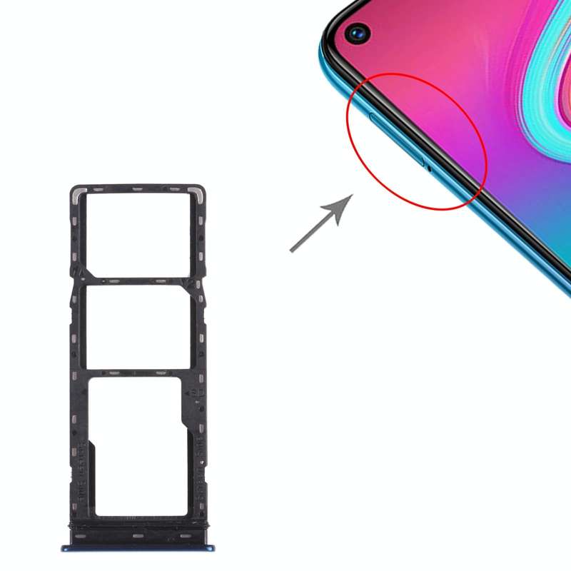 For infinix S5 X652 SIM Card Tray + SIM Card Tray + Micro SD Card Tray (Blue)
