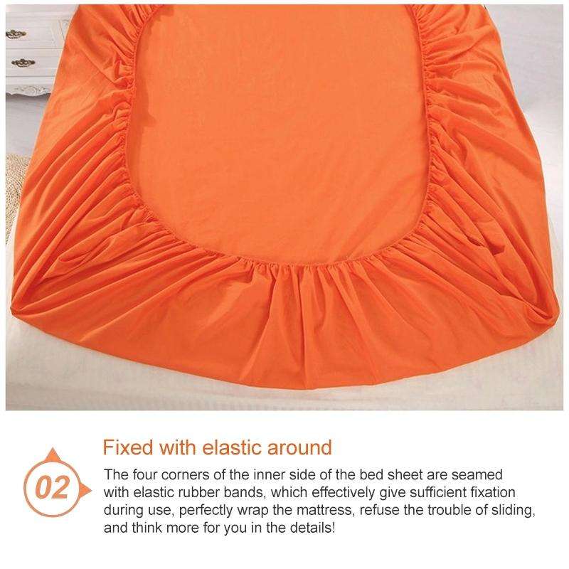 Plain Mattress Protector Bed Mat Mattress Cover Fitted Sheet, Size:120X200cm(Orange)
