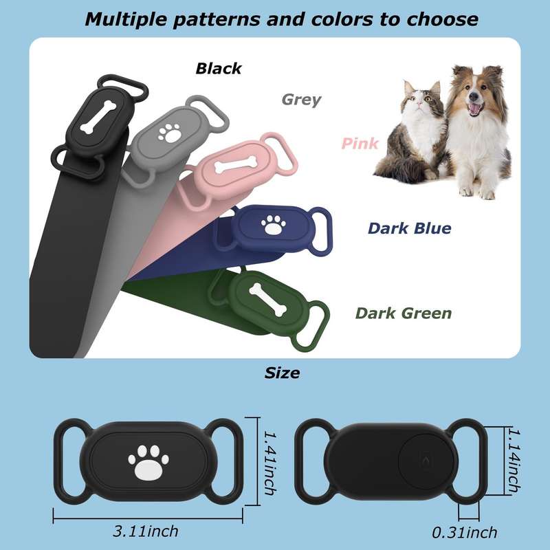For Samsung Galaxy SmartTag 2 Pet Life Waterproof Silicone Protective Case, Color: Deep Blue Cat ...