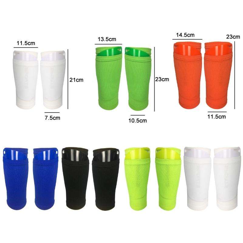 Football Shin Pads + Socks Sports Protective Equipment, Color: Orange (S)