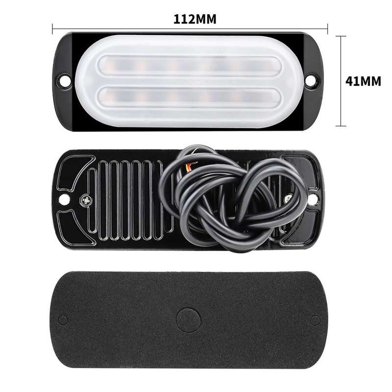 DC12V-24V / 36W Car Truck Emergency Strobe Flash Warning Light 12LEDs Ultra-thin Side Lights(Red ...