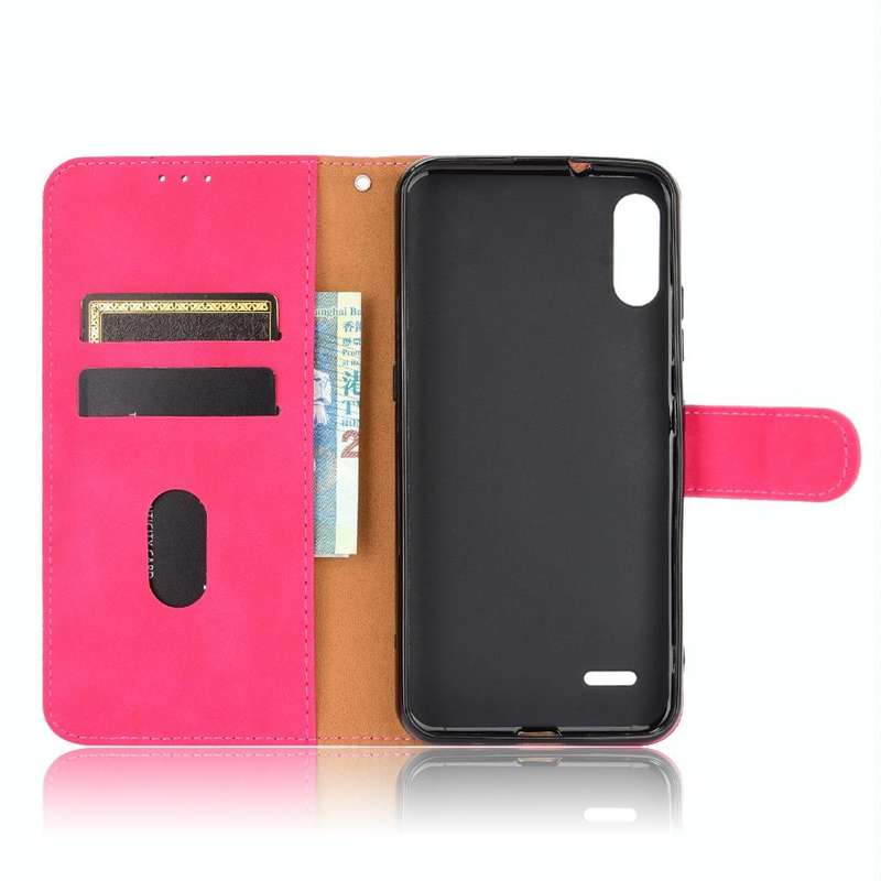 For LG K22 Solid Color Skin Feel Magnetic Buckle Horizontal Flip Calf Texture PU Leather Case wit...