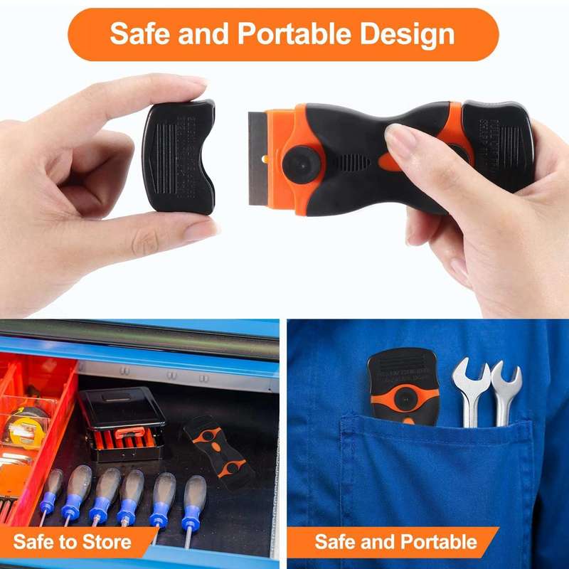 Double Headed Scraper Blade Glue Squeegee Remover Cleaner Tool (Yellow)