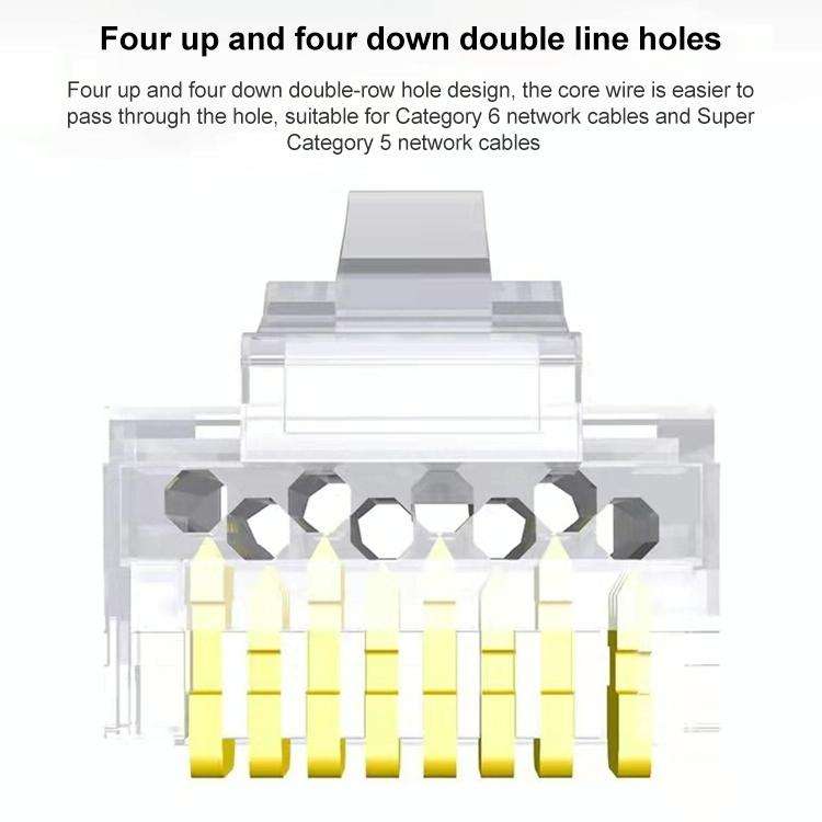 10pcs /Pack Cat6e Unshielded Pass Through RJ45 Connector Modular Plug