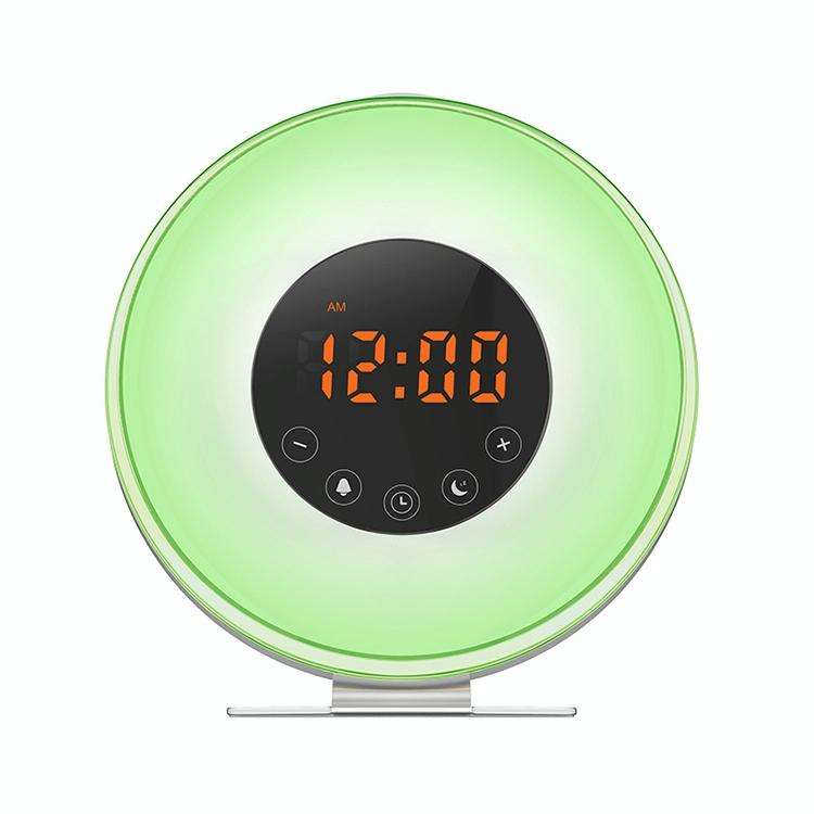 Multi-function Led Touch Intelligent Wake-up Light Alarm Clock with FM Radio