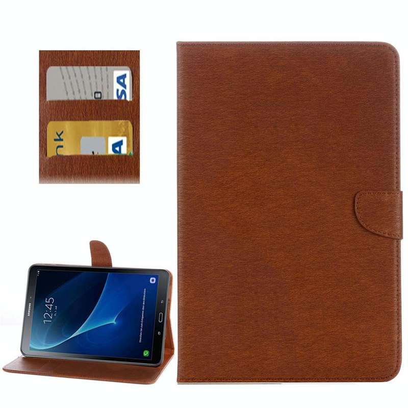 For Galaxy Tab A 10.1 (2016) / P580 Simple Style Horizontal Flip Leather Case with Holder & Card ...