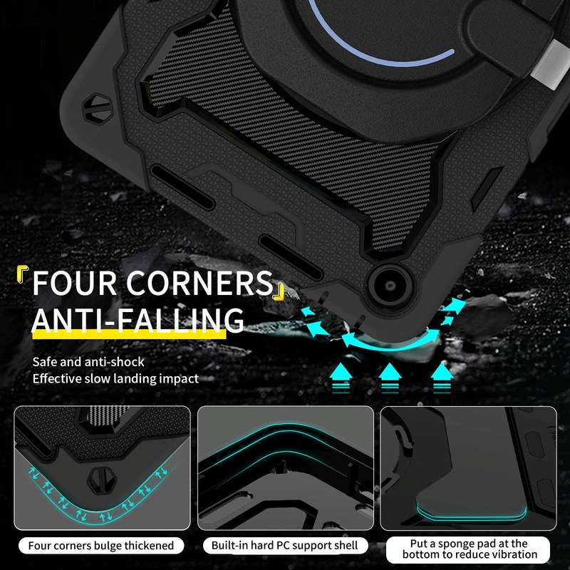 For Huawei MatePad SE 10.4 2023 Armor Contrast Color Silicone + PC Tablet Case(Black)