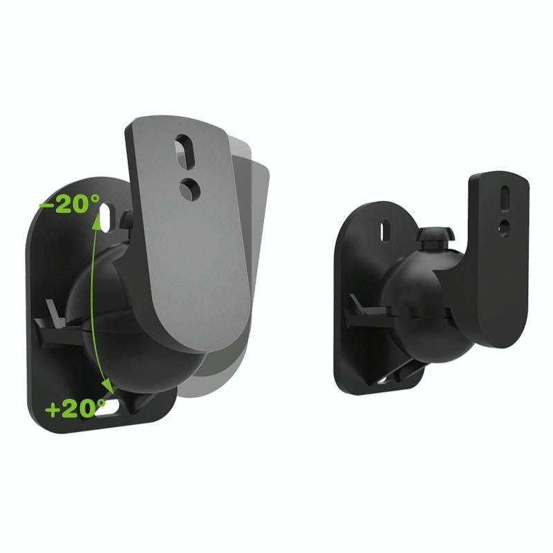 Pair Black Surround Sound Speaker Wall Mount Brackets 45 Degree Rotatable Design TV Wall Mount 8 ...