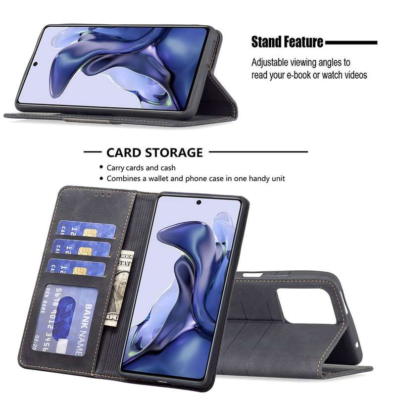 For Xiaomi Mi 11T / 11T Pro Magnetic Splicing Leather Phone Case(Black)