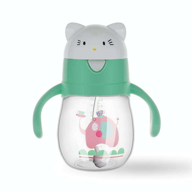 Infant Toddler Drink Cup Child Plastic Leakproof Cartoon Straw Cup With Handle Gravity Ball, Size...