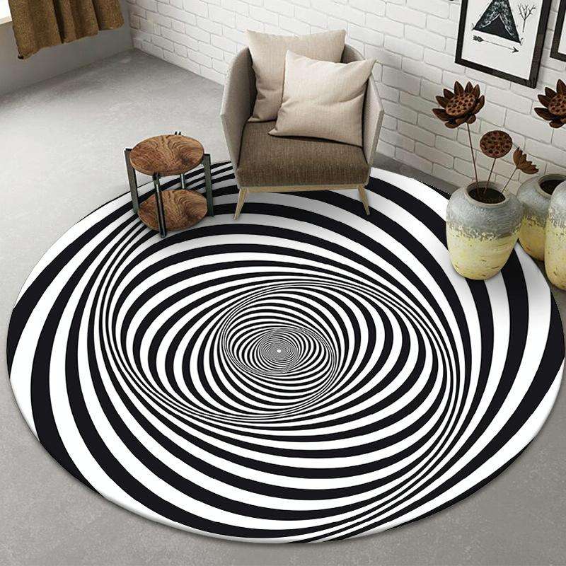 3D Illusion Stereo Vision Carpet Living Room Floor Mat, Size: 140x140cm(Round Vision 5)