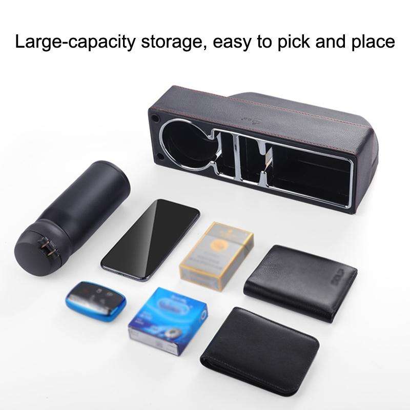 SUSISUN SNH010 Car Seat Gap Storage Box, Style:Positive Drive USB Charging(Black)