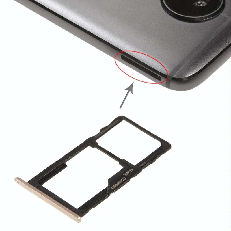 SIM Card Tray + SIM Card Tray / Micro SD Card Tray for Motorola Moto G5S(Gold)