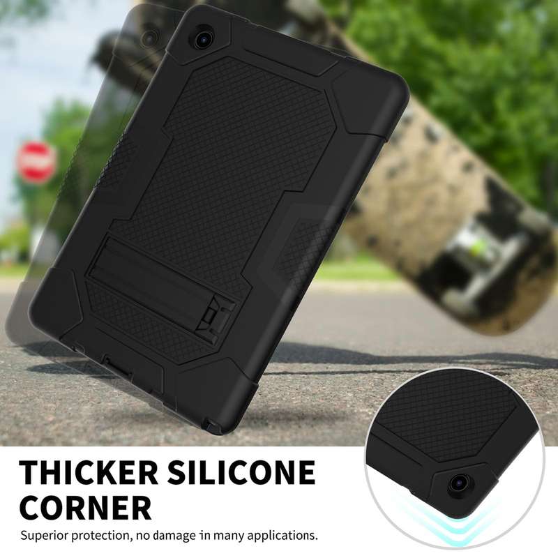For Samsung Galaxy Tab A8 10.5 2021 X200 Contrast Color Robot Silicone + PC Tablet Case(Black)