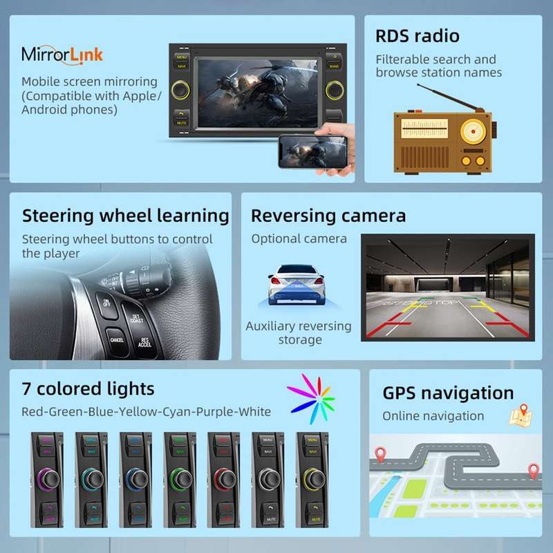 For Ford Transit 7 inch Android Navigation Machine Supports WiFi / GPS / RDS, Specification:2GB+3...