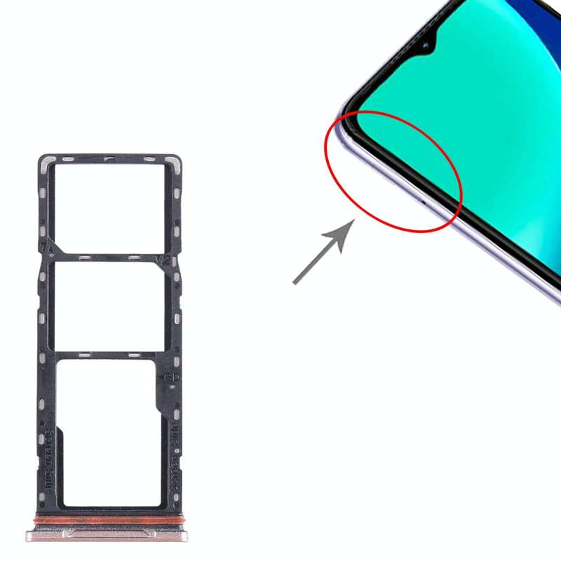 For Infinix Hot 10i X659B SIM Card Tray + SIM Card Tray + Micro SD Card Tray (Gold)