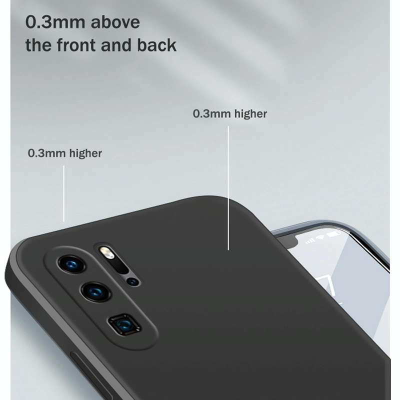 For Huawei P30 Pro Solid Color Imitation Liquid Silicone Straight Edge Dropproof Full Coverage Pr...