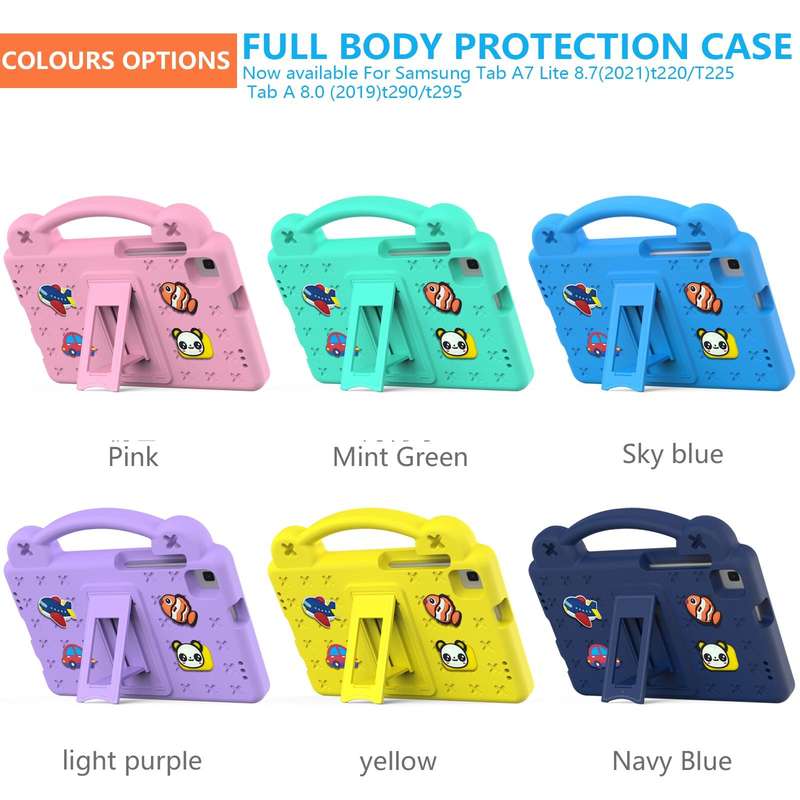 For Samsung Galaxy Tab A 8.0 2019 T290 / T295 Handle Kickstand Children EVA Shockproof Tablet Cas...