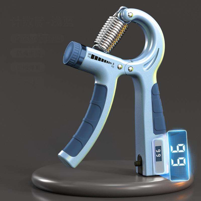 Fitness Exercise Arm Strength Machine Puller Finger Grip Strength Machine Electronic Count-Blue