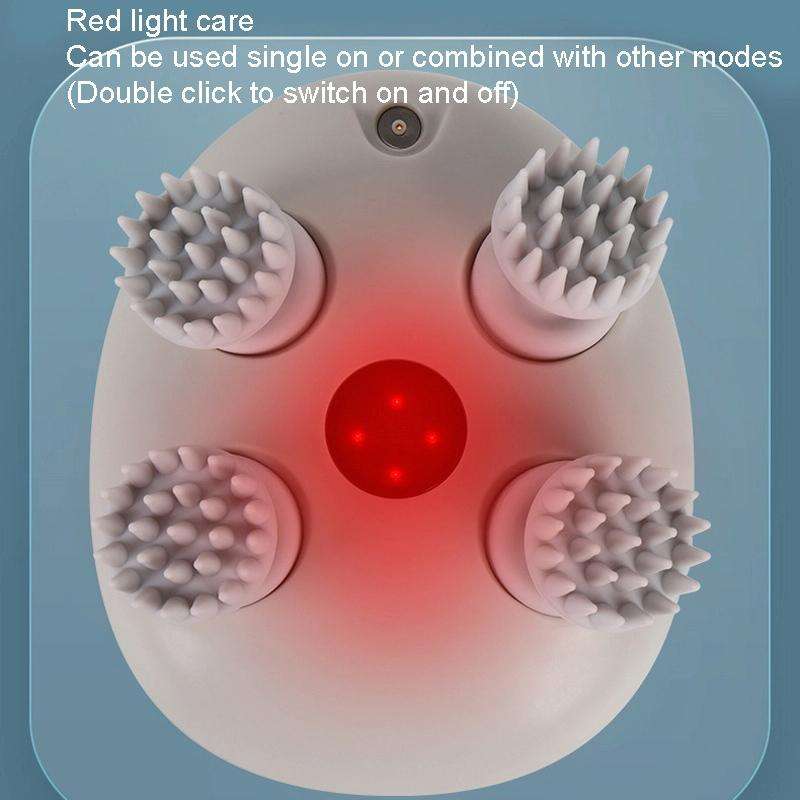 K111 Hot Compress Red Light Head Massager Electric Kneading Vibration Waterproof Head Instrument,...