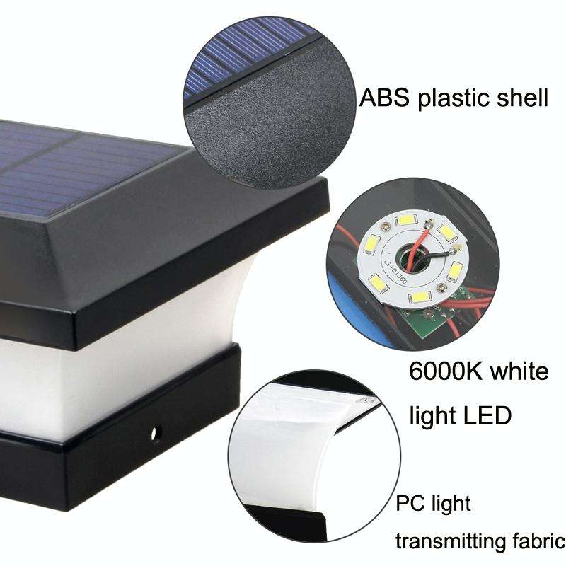 Solar LED Waterproof Outdoor Column Light Courtyard Lighting Lamp(White Light)