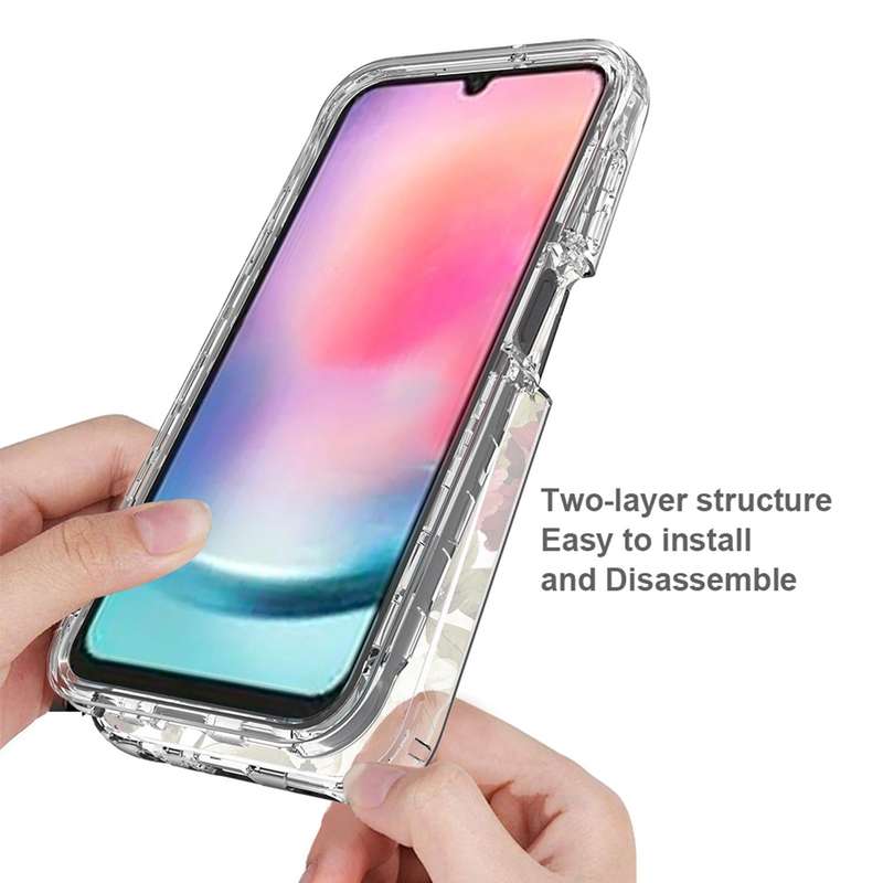 For Samsung Galaxy A24 5G / 4G Transparent Painted Phone Case(Small Floral)
