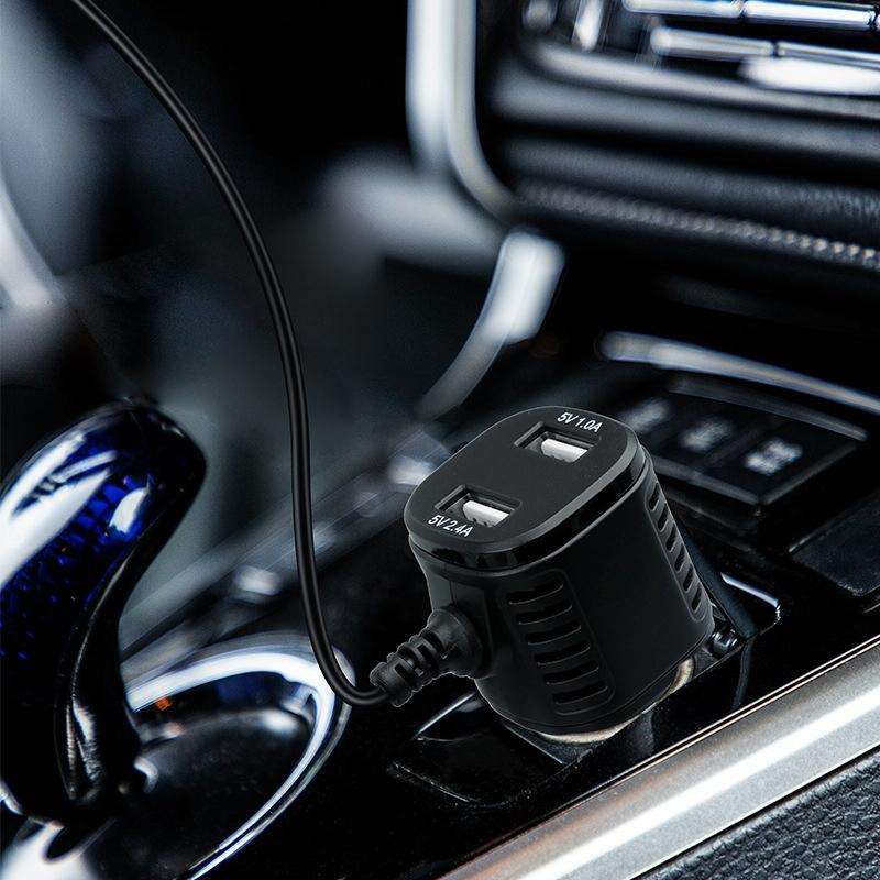 H519 Car Charger Driving Recorder Power Cord Dual USB With Display Charging Line, Specification: ...