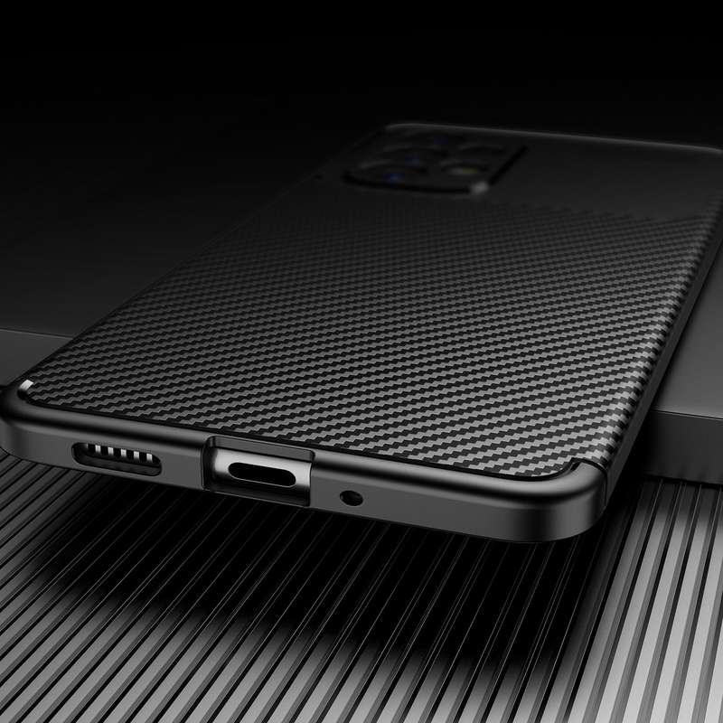 For Samsung Galaxy A73 5G Carbon Fiber Texture TPU Phone Case(Black)