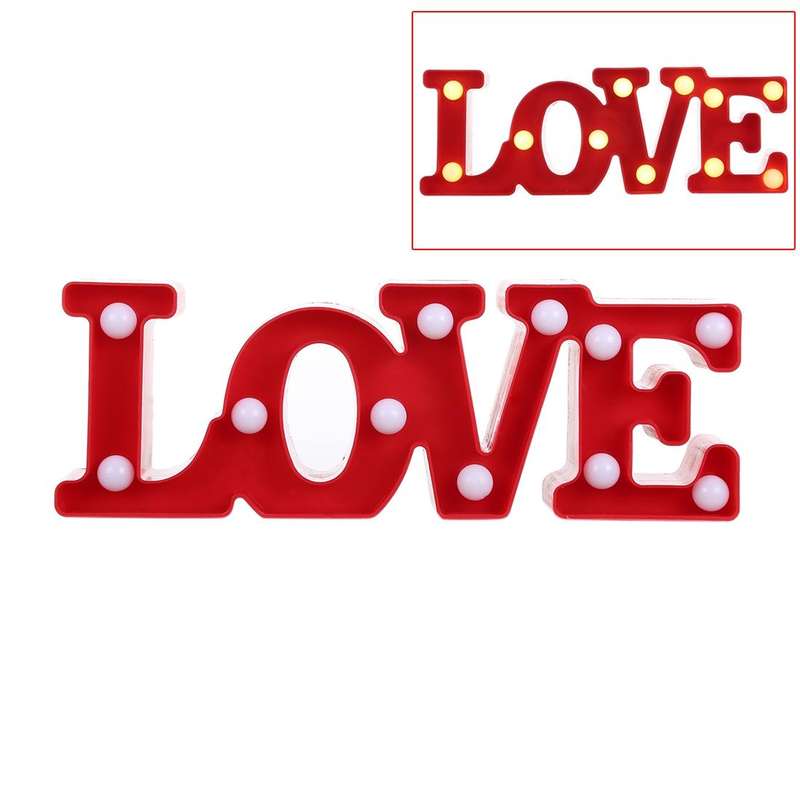 Creative LOVE Shape Warm White LED Decoration Light, 2 x AA Batteries Powered Party Festival Tabl...
