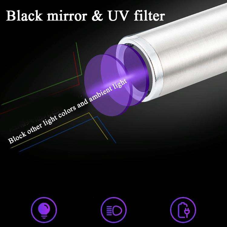 Woods Lamp Cat Moss Detection Lamp Cat Urine Blackhead 365UV Black Mirror Ultraviolet Fluorescent...