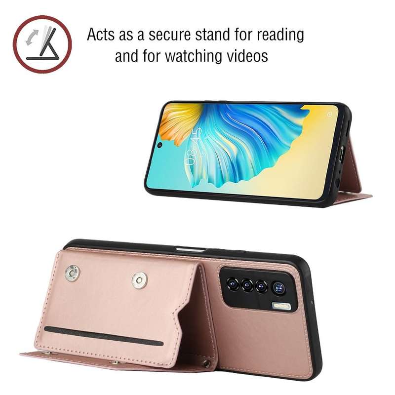 For Tecno Camon 17 Pro Skin Feel PU + TPU + PC Phone Case(Rose Gold)
